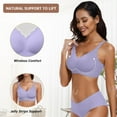 thumbnail image 2 of OEAK Womens Comfortable Wireless Bras Push Up Seamless Bralettes Soft V Neck Brassiere Scalloped Full Coverage Everyday Bra, 2 of 13