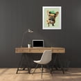 thumbnail image 3 of Fab Funky 15x18 White Modern Wood Framed Museum Art Print Titled - Brown French Bulldog with Green Hat, 3 of 4