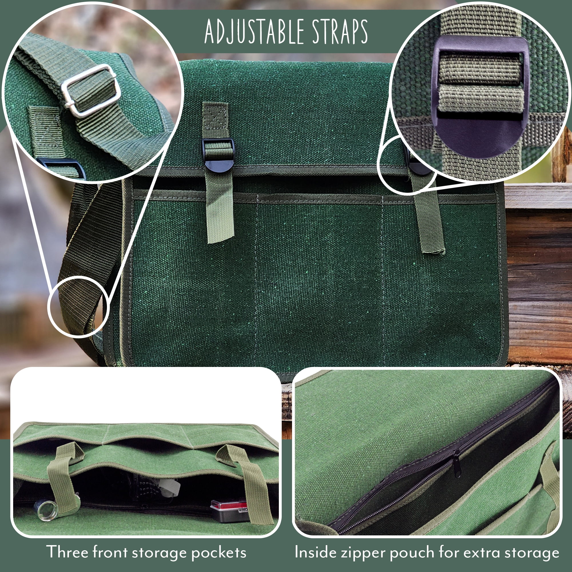 Esterno Rockhound & Rock Mining Kit (Deluxe 15-Piece Set); Rockhound Set Includes Hammer, Chisels, Musette Bag and Accessories