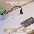 thumbnail image 6 of Twin Loft Bed with Desk, Lofka L-Shaped Computer Desk with RGB Lights & USB Charging, Industrial Metal Frame, 400lb Capacity, with Shelves & Drawers, Easy Assembly, White, 6 of 12