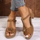 thumbnail image 4 of Sandalias de Cuña de las Mujeres Casuales de Moda Flor de Verano Grueso Sueldo Hueco de Una Correa de Tacón Alto Sandalias de Cuña, 4 of 9