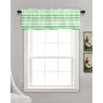 thumbnail image 3 of Green Stripes Linen Curtain Valance for Bedroom/Bathroom/Kitchen/Office/Living/Dining Room Window,Vintage Ombre Geometric Minimalist Art Rod Pocket Topper Decorative Cafe Drapes Panel 42"x18", 3 of 6