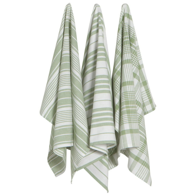 Now Designs Extra Large Wovern Cotton Kitchen Dish Towels Sage