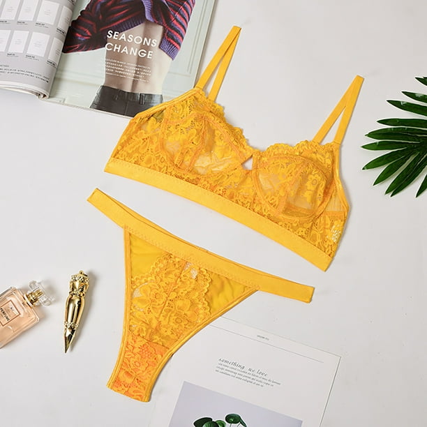 Conjunto ropa interior amarillo new arrivals