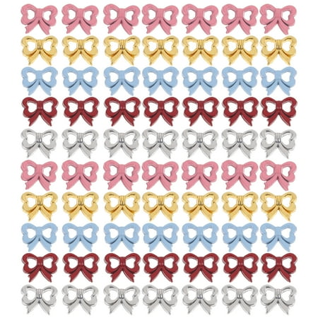 

NUOLUX 100Pcs Alloy Sewing Buttons Doll Mini Two Holes Buttons Bow Design Buttons