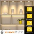 thumbnail image 4 of VST Smart Under Cabinet Lighting Work with Alexa Google Assistant App Remote Control, Recessed or Surface Mount 12V 2W/Pc Puck Light for Kitchen Under Counter, 6 Pack 3000K~6000K,White, 4 of 9