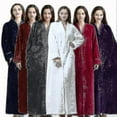 thumbnail image 1 of Womens Fleece Robe Plush Long Zip Front Bathrobe, 1 of 4