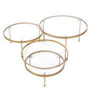 Balsa Circle 23 in Gold 3 Tier Round Metal Cake Dessert Stand Clear Acrylic Plates Party Events Decorations