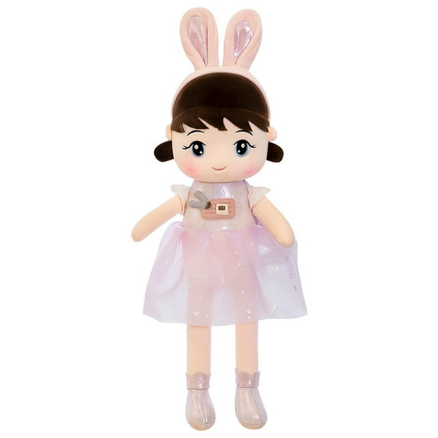 Muñeca de peluche con forma de princesa en vestido para niña de dibujos animados, 45 cm