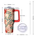 thumbnail image 2 of 30oz Merry Christmas Tumbler with Lid and Straw, Stainless Steel Cup with Handle Snowflakes Travel Mug, Xmas Presents, 2 of 5