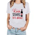 thumbnail image 2 of Cadeau de Saint-Valentin pour Femmes Mode Col Rond Imprimé T-shirt à Manches Courtes Décontracté Ample Hauts, 2 of 8