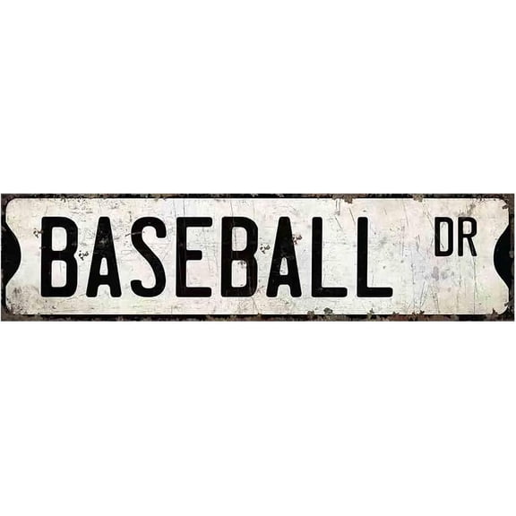 Aluminum Baseball Vintage Wall Decor Sign 16x4 Inch, Metal Hanging Plaque for Sports Lovers