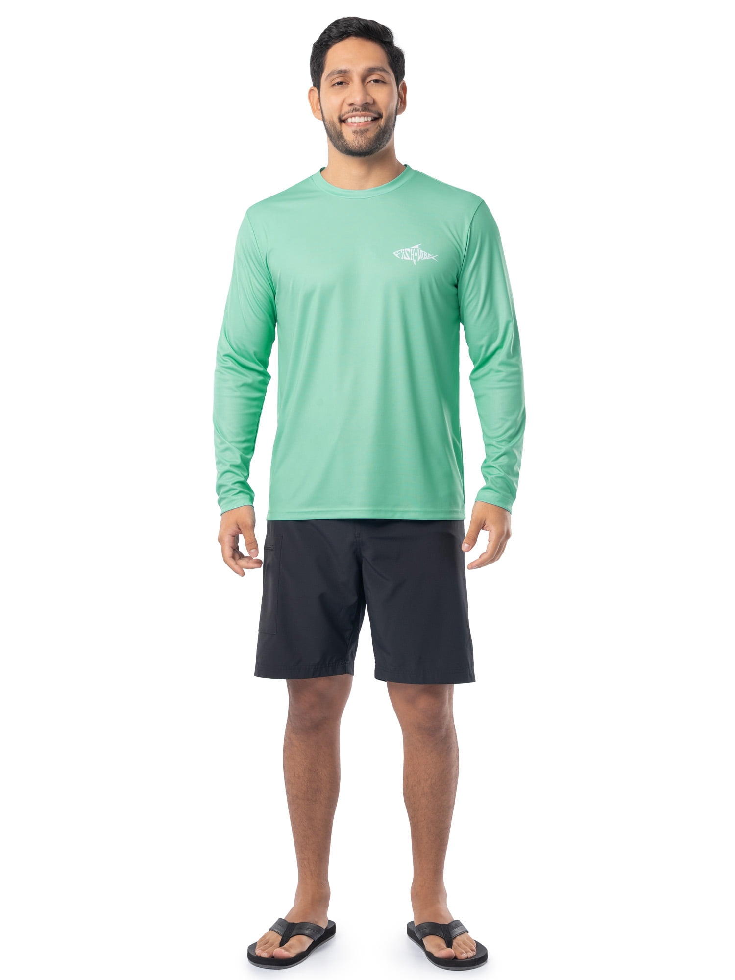 Fish N Vibe Men's Long Sleeve Performance Fishing Graphic Tee, Florida Keys, L