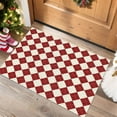 thumbnail image 2 of Christmas Printed Square Red Silk Loop Floor Mat 23.6X15.7X0.3 Inch Doormat For Entrance Home Decor Anti Slip Design, 2 of 7