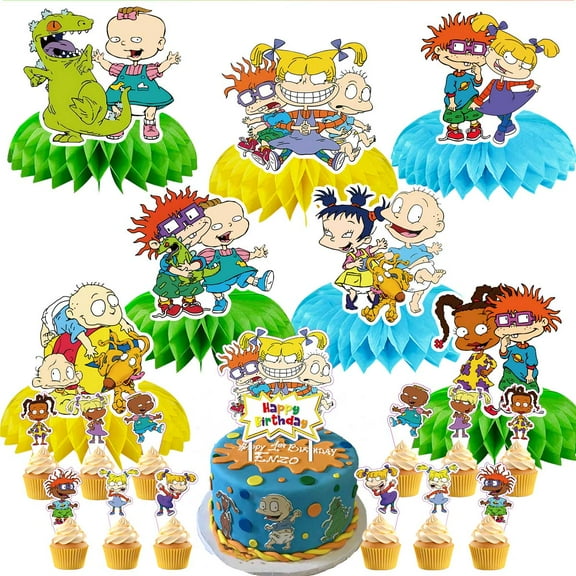 Rugrats Party Decor Supplies Honeycomb Centerpieces Table Toppers Cake Toppers Decorations for Birthday