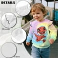 thumbnail image 5 of Yuyamidu Toddler Girl Dinosaur Sweatshirt 1T 2T Rainbow Ruffle Sleeve Crewneck Sweatshirt Graphic Y2K Lightweight Top Comfy Soft Everyday Clothes Casual Fall Outfits, 5 of 8