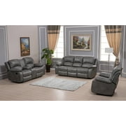 Betsy Furniture Bonded Leather Reclining Sofa Living Room 3 Piece Set