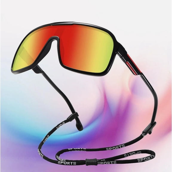 Orange Large Frame Men's Polarized Driving Sunglasses Outdoor Sport Cycling Eyewears