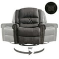 thumbnail image 6 of DEALTOPS Oversized Manual Recliner Heating massage Chair with USB Port and Rocking for Living Room, Leather, Gray, 6 of 10