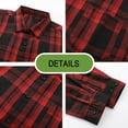 thumbnail image 3 of Fznquz Men's Big and Tall Button Up Shirt Plaid Flannel Red Shirts Pocket Button Down Long Sleeve Men Clothes, 3 of 8
