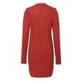 thumbnail image 6 of HNMKIU Long Sleeve Knit Long Cardigan for Women Fall Winter Open Front Button Sweaters with Pockets Cardigan Sweaters for Women Brick Red,XL, 6 of 9