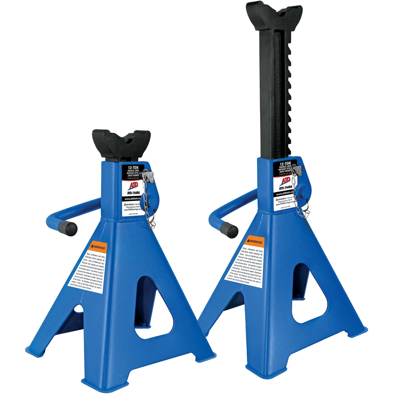 ATD Tools 7448A 12-Ton Double Lock Ratchet Style Jack Stands ATD-7448A