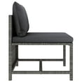 thumbnail image 5 of vidaXL Sectional Middle Sofa with Cushions Gray Poly Rattan, 5 of 6