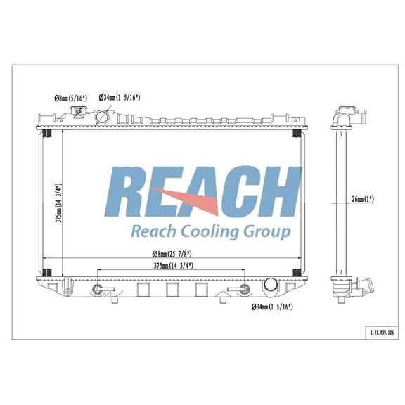 REACH 41-939 Radiator for 1985-1988 Toyota Cressida, Automotive Radiator Replacement Part