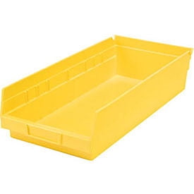 Global Industrial 184844YL Plastic Nesting Storage Shelf Bin - 8.375 x 17.875 x 4 in. - Yellow