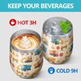 thumbnail image 4 of 12oz Stemless Wine Tumblers Cartoon Construction Vehicles Mixers Vacuum Insulated Stainless Steel Travel Tumbler Cups Mug with Lid and Straw for Champaign,Cocktail,Beer with Cleaning Brush, 4 of 5