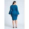 thumbnail image 6 of ELOQUII Women's Plus Size Flare Sleeve Scuba Dress, 6 of 6