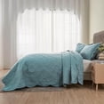 thumbnail image 4 of Extra Wide Oversized King Bedspreads 128x120 for Tall King or Cal King Bed Ultrasonic Quilted Coverlet Set 3 Piece Include 1 Quilt 2 Pillowcases Blue, 4 of 7