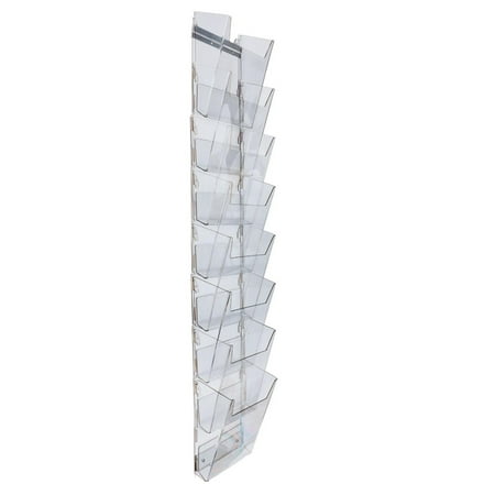 Hanging Literature Rack With 8 Tiered Pockets For 5x11 S Hanging Literature Rack With 8 Tiered Pockets For 5x11 S Wall Mounting Bracket Included Clear Plastic 2uprm9hf Com