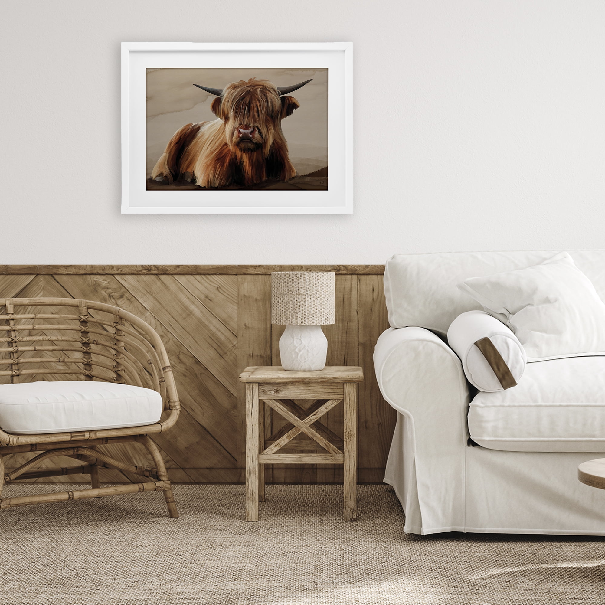 Stupell Industries Got My Hair Done Cattle White Framed Print Under Glass, design by Renel Peters