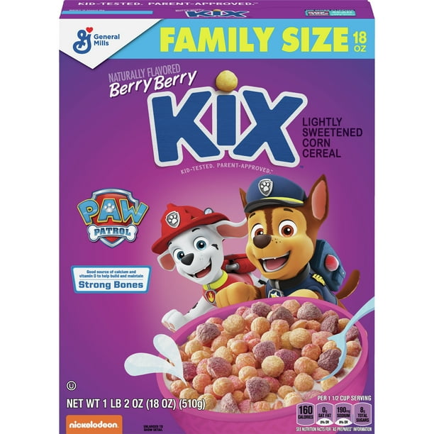 General Mills, Kix Breakfast Cereal, Berry Berry, PAW Patrol Cereal
