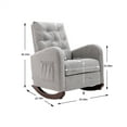 thumbnail image 5 of Modern Accent Nursery Rocking Chair with Plywood Frame and Wooden Legs,High Back Rocker Chair with Button Tufted Back and Side Pocket,Velvet Upholstered Rocking Armchair for Living Room,Gray, 5 of 7