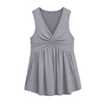 thumbnail image 5 of Peplum Tank Tops for Women Twist Front V Neck Dressy Casual Sleeveless Shirt Going out Tops Summer Outfits, 5 of 5