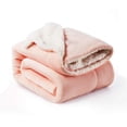 thumbnail image 1 of Polyester Sherpa Blanket, Multi-Purpose Super Soft Blanket for Queen Beds, Pink, 150 x 200 cm, 1 of 5