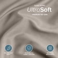thumbnail image 4 of Bare Home Luxury Duvet Cover and Sham Set - Premium 1800 Collection - Ultra-Soft - California King, Khaki, 3-Pieces, 4 of 10