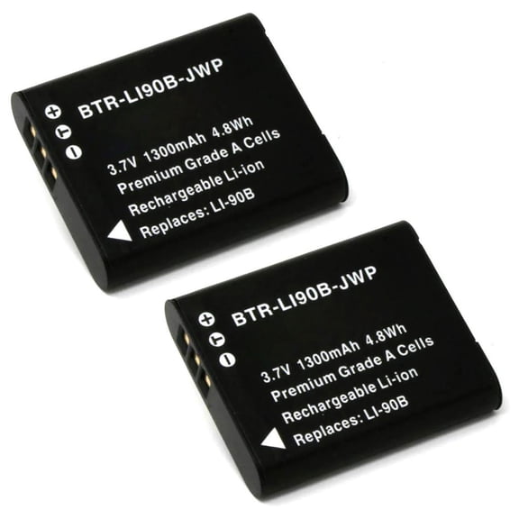 Replacement for Olympus LI-92B Battery (2-Pack, 1300mAh)