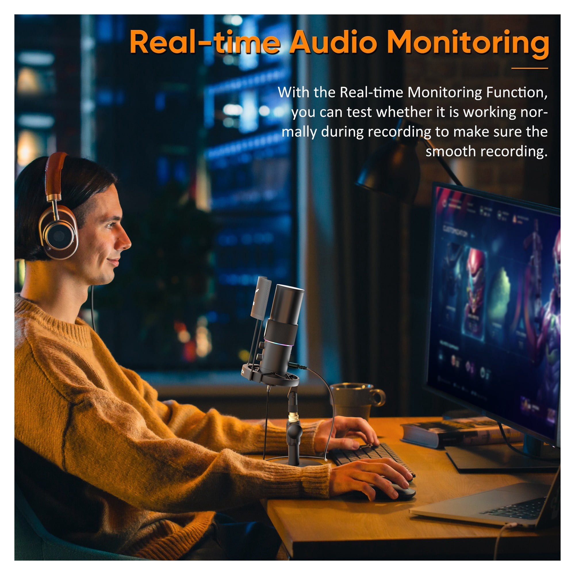 STA-U2D USB Recording Microphone Computer Podcast Mic For PC/PS4/Mac,Four Pickup Patterns For Vocals,Gaming ,Clear Sound