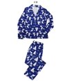thumbnail image 1 of Ensemble de Pyjamas Familial 2 Pcs, Blouse à Manches Longues à Col Rond/revers à Imprimé Floral + Pantalon pour Adultes et Enfants, 1 of 6