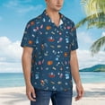thumbnail image 3 of Fotbe aniamls Pirate Pattern Hawaiian Shirt for Men Unisex Summer Beach Casual Short Sleeve Cotton Linen Button Down Shirts,3X-Large, 3 of 7