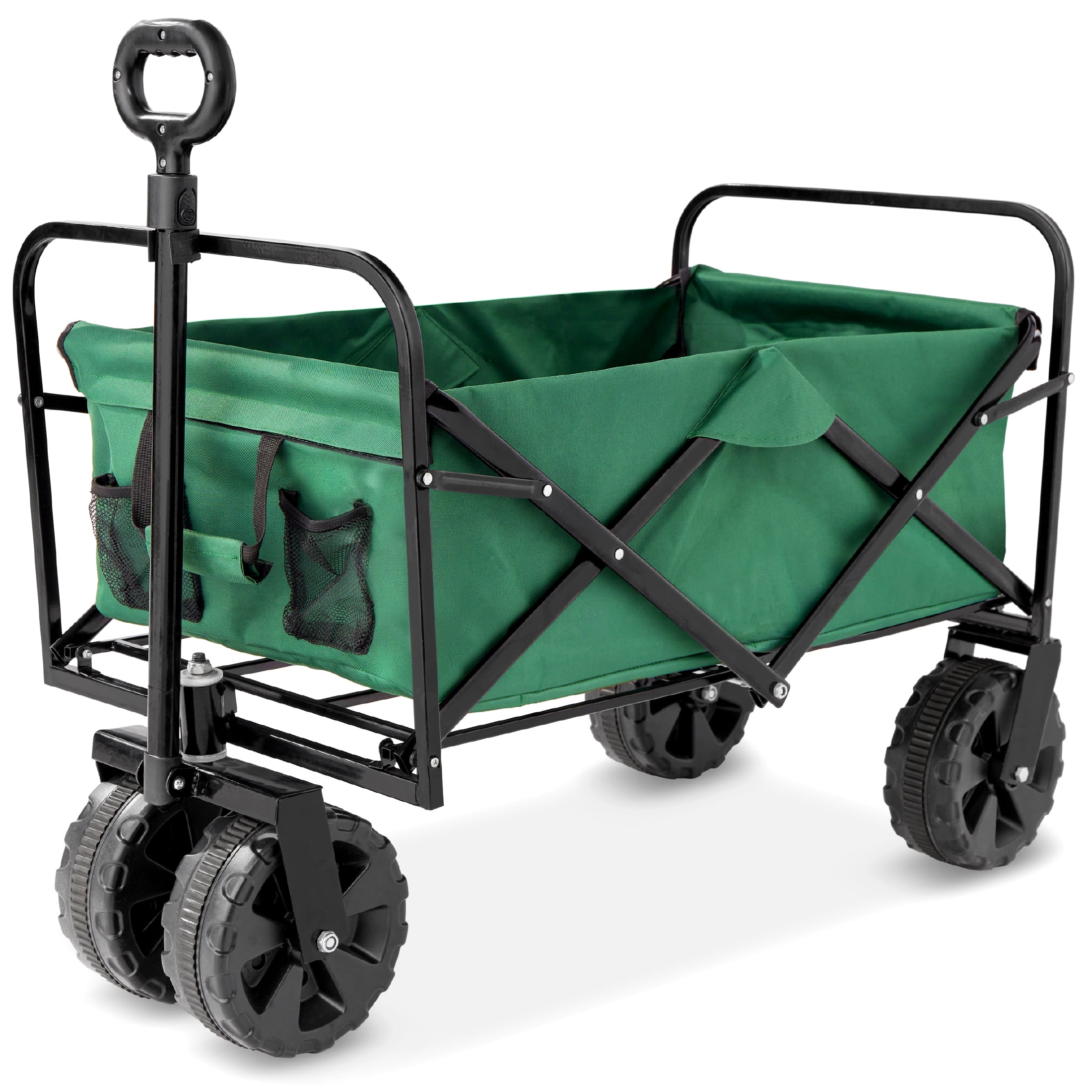 Best Choice Products 36in Folding Multipurpose Indoor Outdoor Utility Cart w/ Swivel Wheels