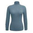 thumbnail image 4 of GJSYRH Ladies Pullover Sweater Women Women's Warm Half Turtleneck Button Down Pullover Sweater Top for Autumn and, 4 of 5