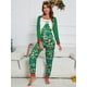 thumbnail image 2 of Conjunto De Pijama Con Estampado Navideño, Linda Camiseta De Manga Larga Con Cuello Redondo Y Pantalones Con Cintura Elástica, Ropa De Dormir Y Ropa De Descanso Para Mujer, 2 of 4