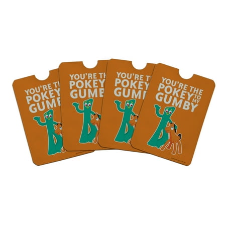 You're The Pokey To My Gumby Best Friends Credit Card RFID Blocker Holder Protector Wallet Purse Sleeves Set of