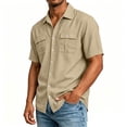 thumbnail image 6 of Aofany Short Sleeve Shirts for Men Plus Size Button up Loose Comfy Business Casual Work Shirts with Pocket, 6 of 8