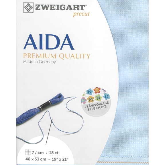 Precut Zweigart Fein-Aida 18 ct. 3793/503 Sky Blue