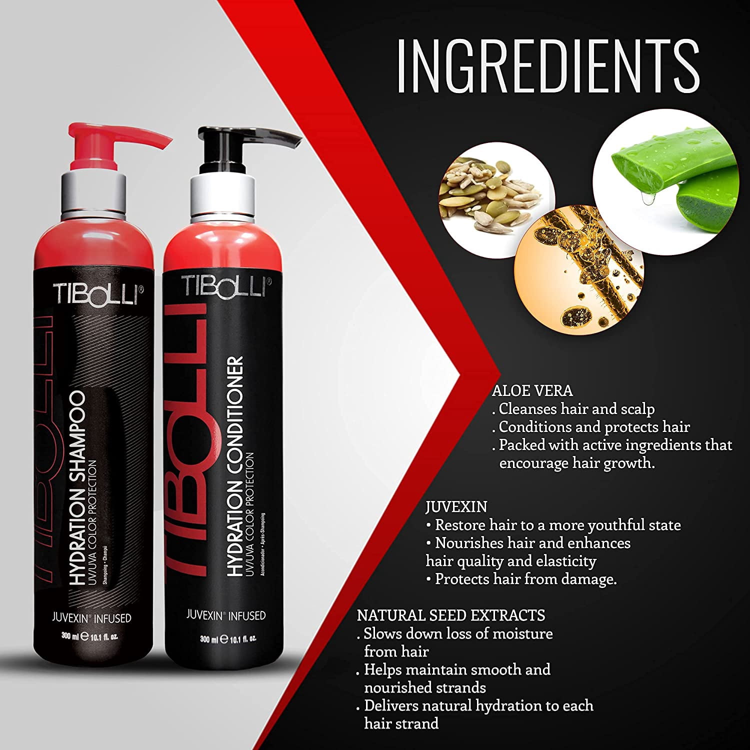 TIBOLLI Hydrating Repairing Shampoo and Conditioner (10.1 Fl Oz/300ml) For Damaged Hair Shampoo and Conditioner Set Deep Conditioner Hair Treatment Moisture Hair with Natural Source Ingredients